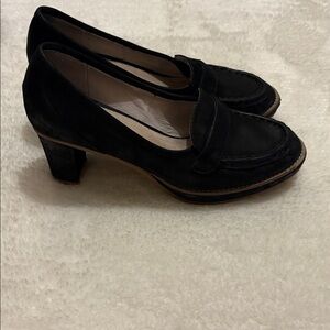 Black Women's Heeled Platform Loafers